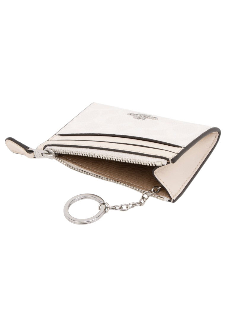 Coach Mini Skinny ID Case In Signature Canvas - White/Chalk