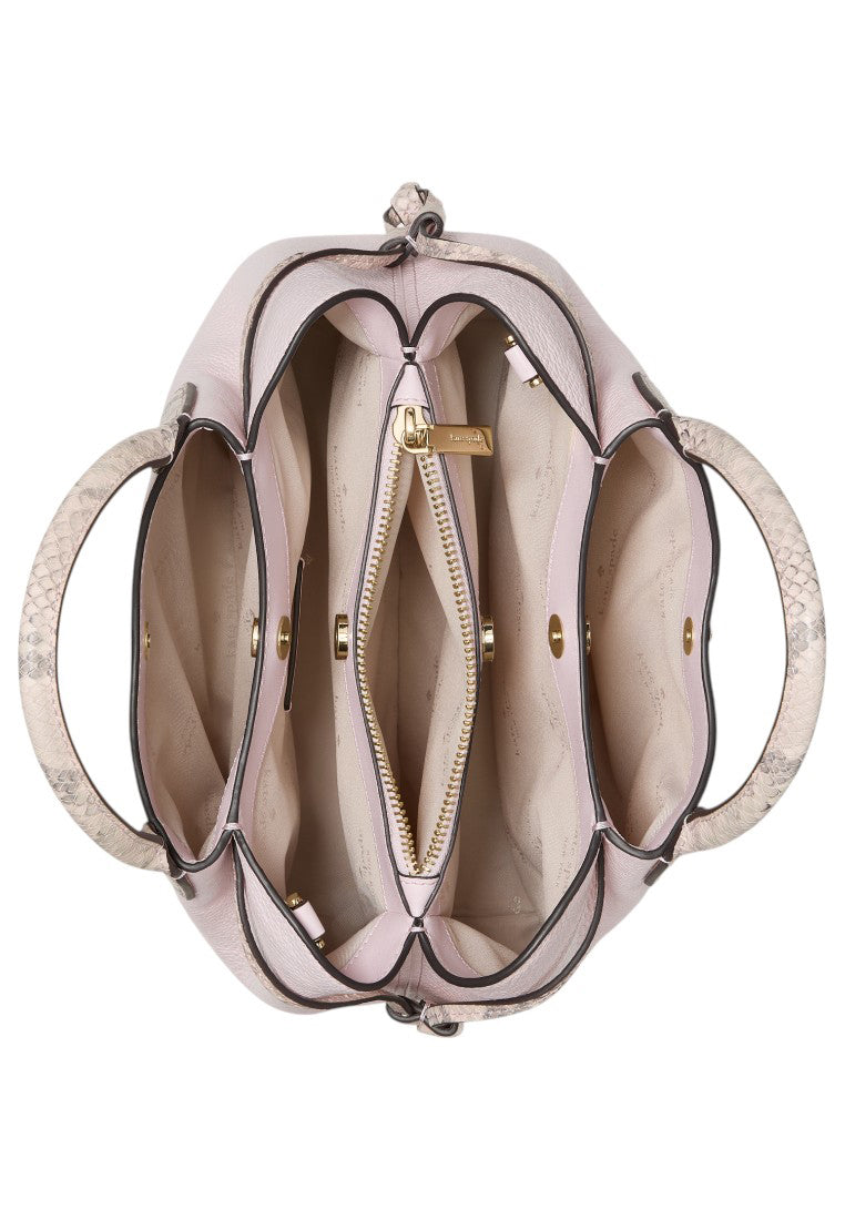 Kate Spade Dumpling Snake Embossed Small Satchel - Shimmer Pink