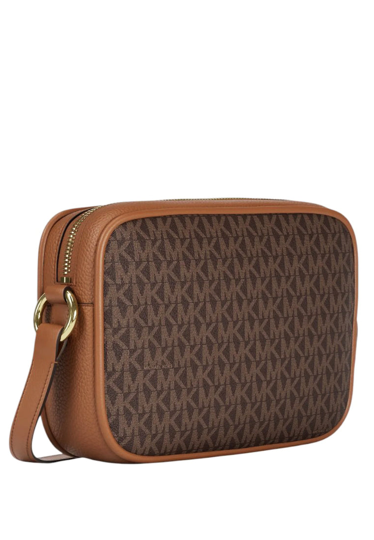 Michael Kors Jet Set Travel Large Signature logo Camera Crossbody Bag - Brown