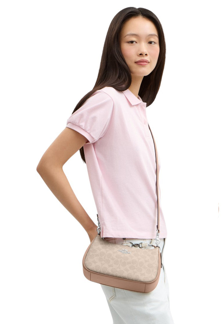 Coach Teri Shoulder Bag In Signature Canvas - Sand/Taupe