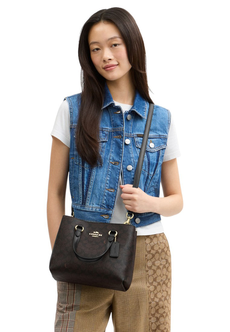 Coach Station Carryall Bag In Signature Canvas - Walnut/Black