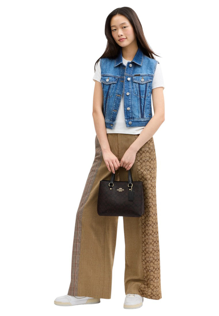 Coach Station Carryall Bag In Signature Canvas - Walnut/Black