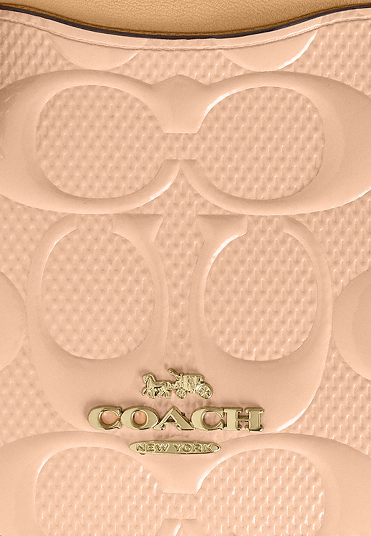 Coach Zip Card Case In Signature Leather With Charm - Faded Blush