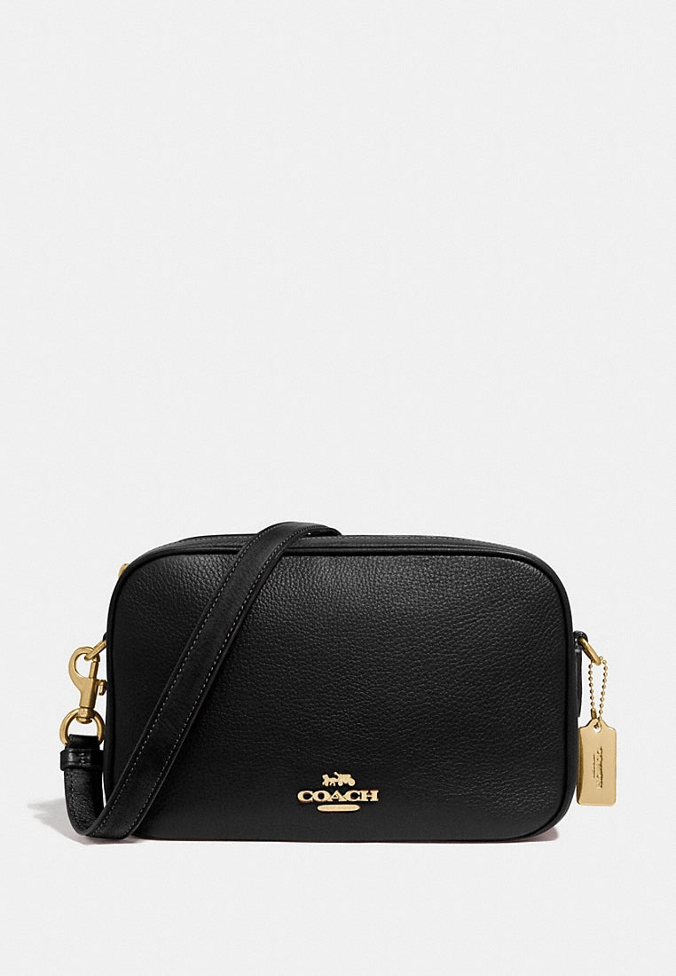 Coach Jes Double Zip Leather Crossbody Bag - Black