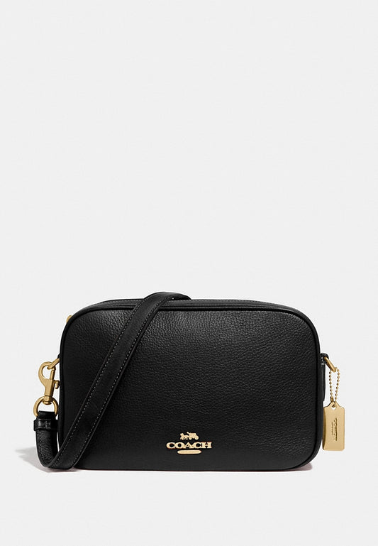 Coach Jes Double Zip Leather Crossbody Bag - Black
