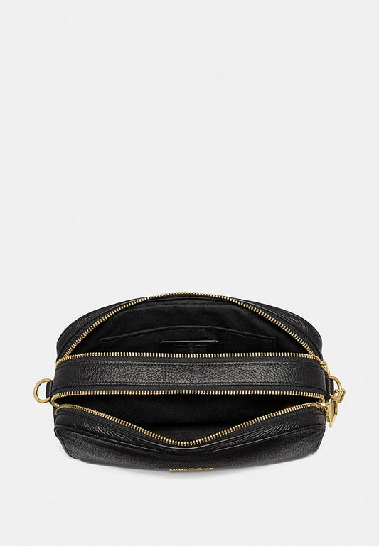 Coach Jes Double Zip Leather Crossbody Bag - Black