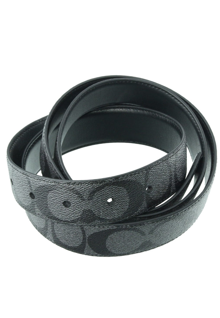 Coach Signature Mod Plaque Harness Cut-To-Size Reversible Belt- Black