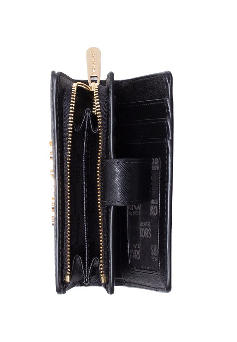 Michael Kors Jet Set Travel Medium Bifold Zip Coin Wallet - Black