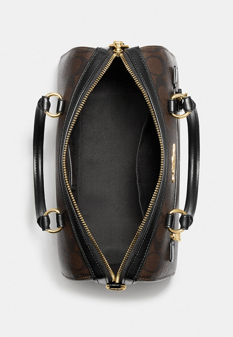 Coach Rowan Satchel In Signature Canvas - Dark Brown