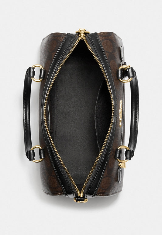 Coach Rowan Satchel In Signature Canvas - Dark Brown