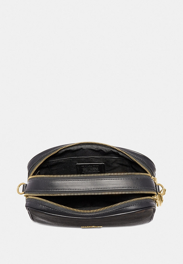 Coach Jes Double Zip Crossbody Bag In Signature Canvas - Dark Brown