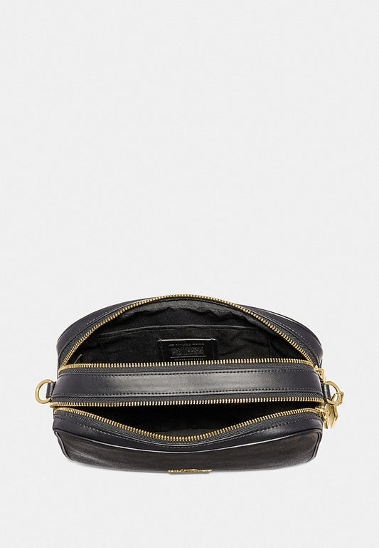 Coach Jes Double Zip Crossbody Bag In Signature Canvas - Dark Brown