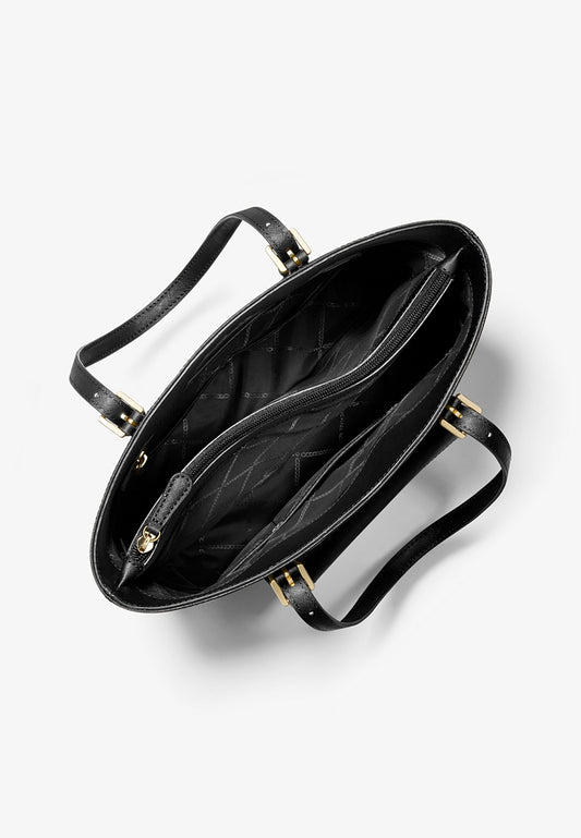 Michael Kors Jet Set Medium Saffiano Leather Pocket Tote Bag - Black