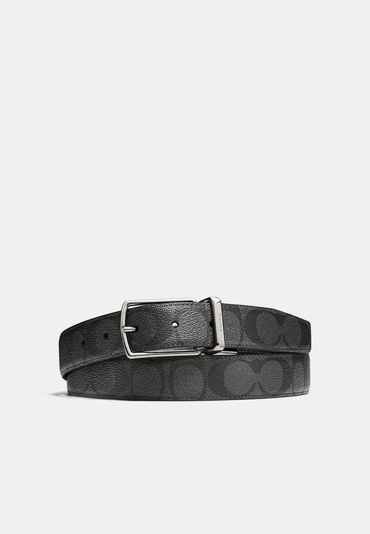 Coach Modern Harness Reversible Belt In Signature Canvas- Black