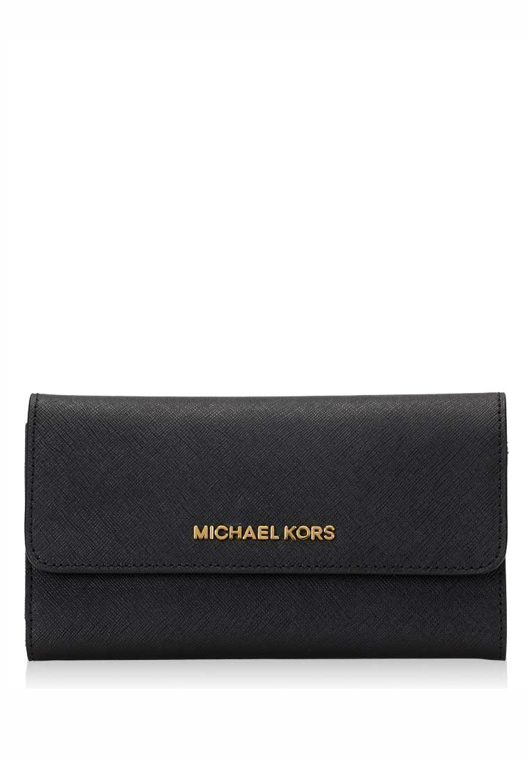 Michael Kors Jet Set Travel Large Trifold Wallet - Black