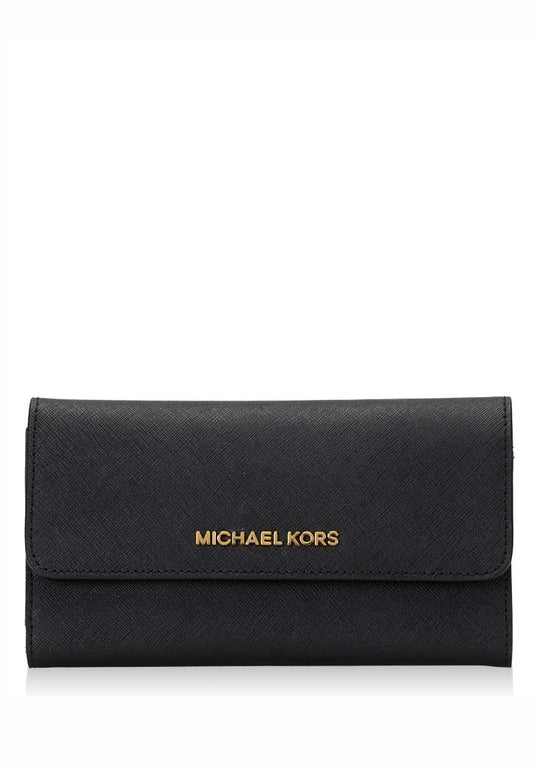 Michael Kors Jet Set Travel Large Trifold Wallet - Black