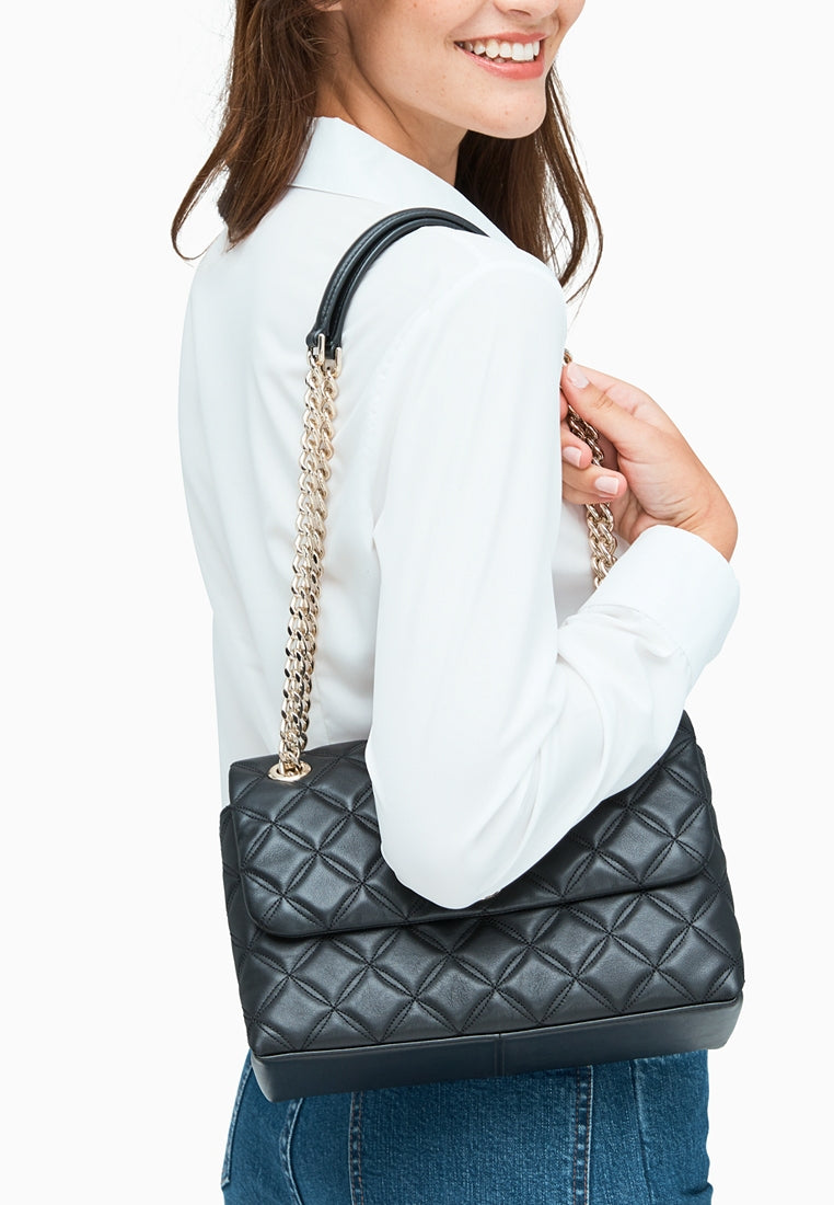 Kate Spade Natalia Medium Flap Shoulder Bag - Black