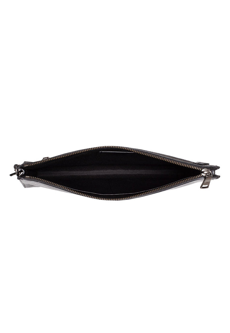 Coach Mens Structured Pouch Crossgrain Leather - Black