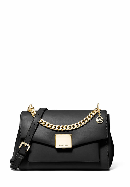 Michael Kors Lita Medium Leather Crossbody Bag - Black