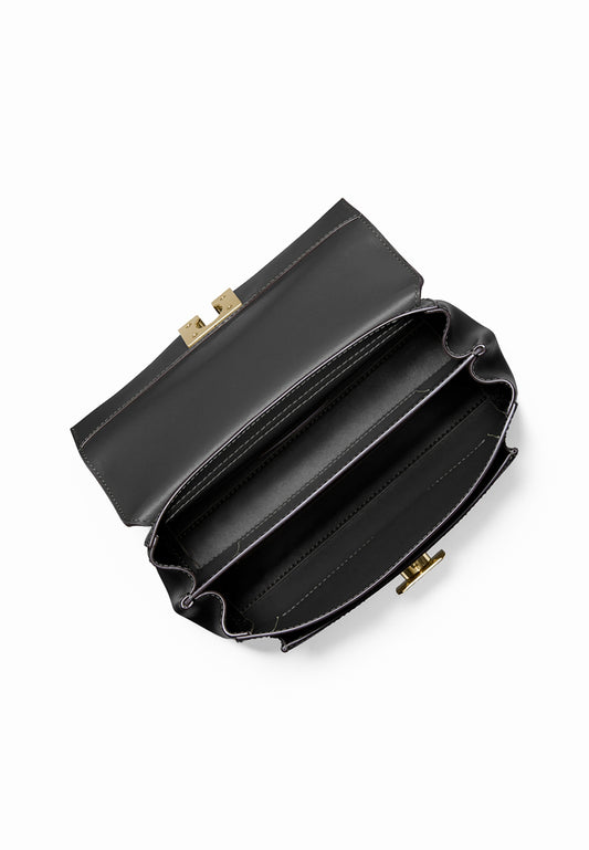 Michael Kors Lita Medium Leather Crossbody Bag - Black