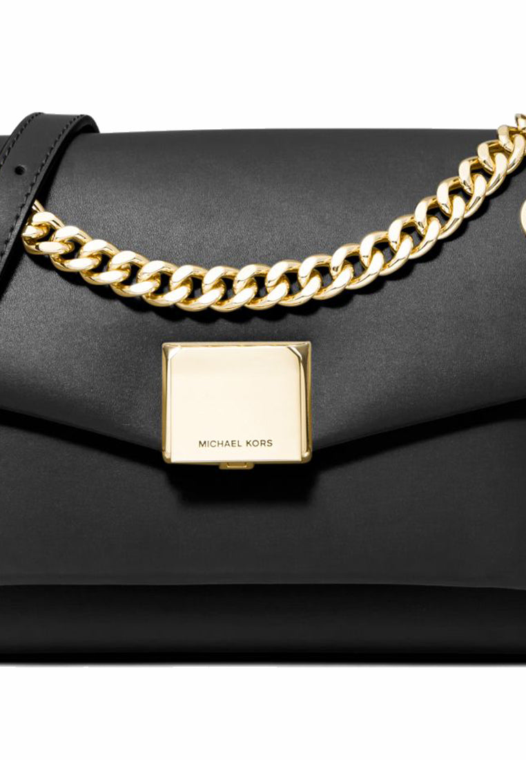 Michael Kors Lita Medium Leather Crossbody Bag - Black