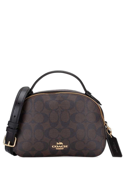 Coach Serena Satchel In Signature Canvas - Dark Brown