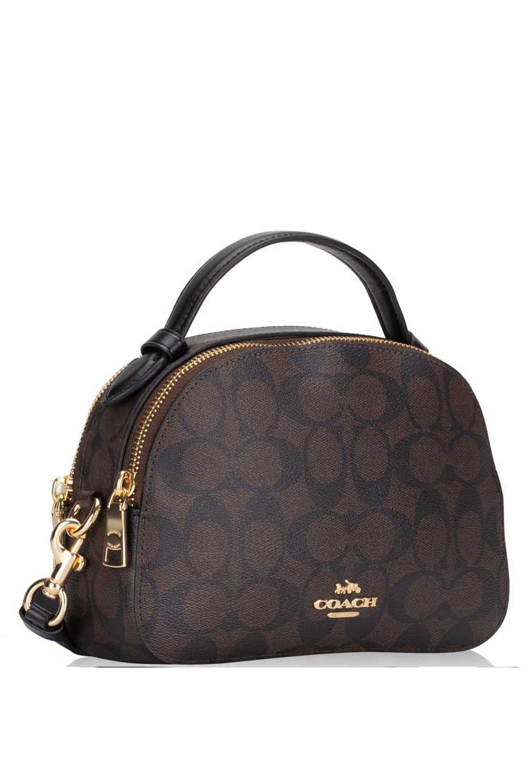 Coach Serena Satchel In Signature Canvas - Dark Brown
