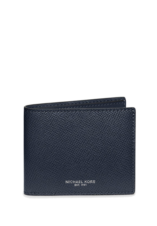 Michael Kors Harrison Leather Slim Billfold Wallet - Navy