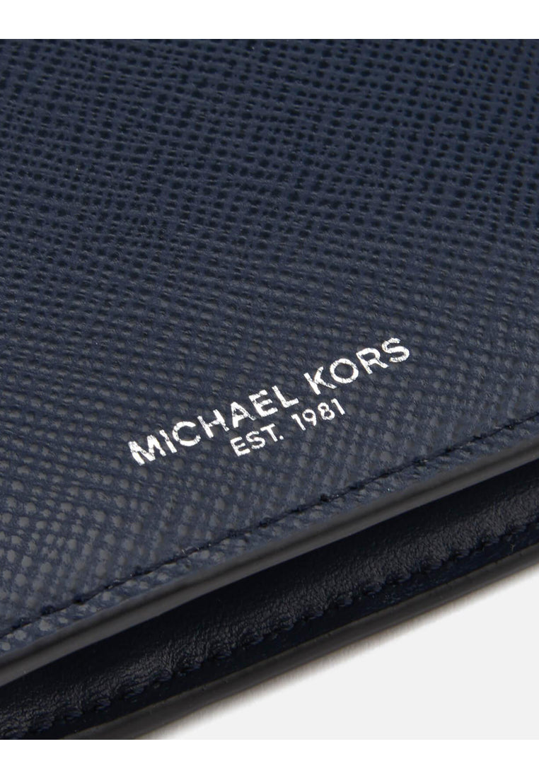 Michael Kors Harrison Leather Slim Billfold Wallet - Navy