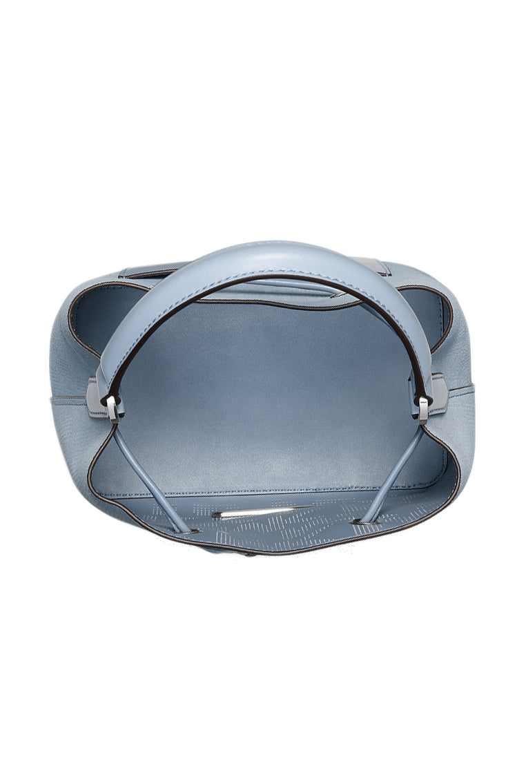 Michael Kors Suri Medium Logo Perforated Suede Crossbody Bag - Pale Blue