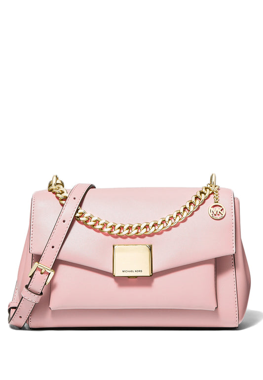 Michael Kors Lita Medium Leather Crossbody Bag - Powder Blush