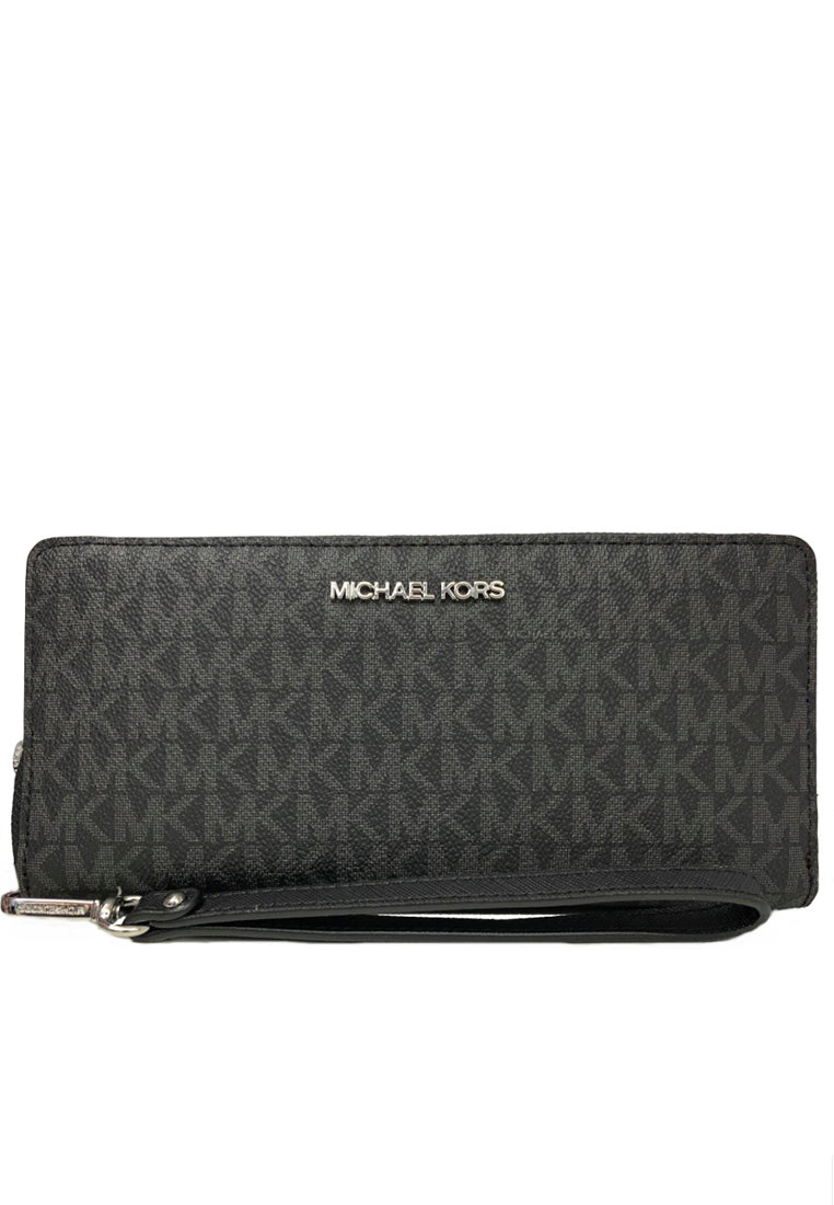 Michael Kors Jet Set Travel Signature Zip Around Continental Wallet - Black