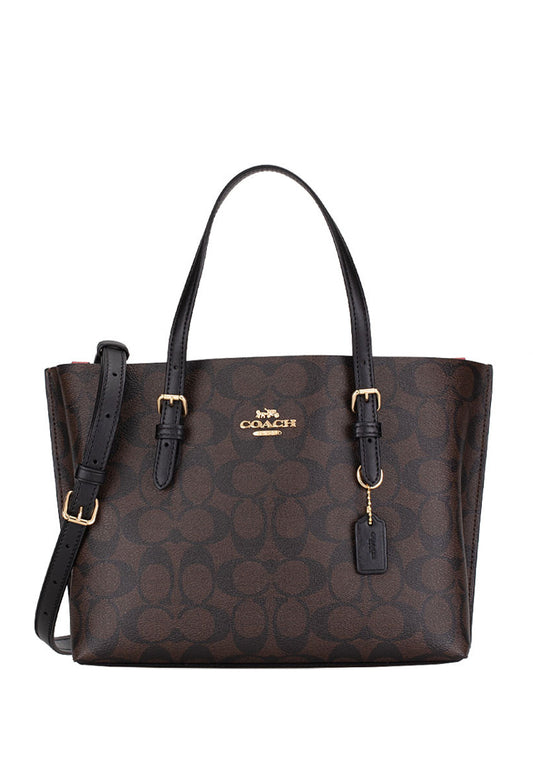 Coach Mollie Tote 25 In Signature Canvas - Dark Brown