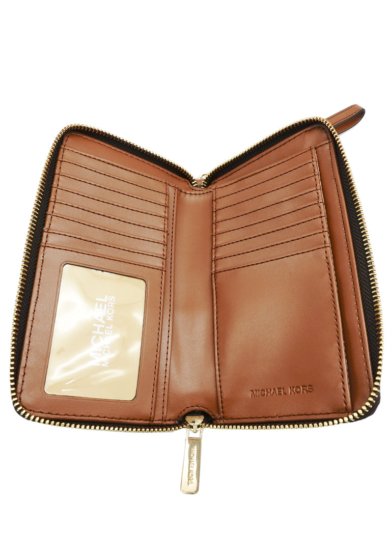 Michael Kors Jet Set Travel Signature Medium Zip Around Phone Wallet - Brown