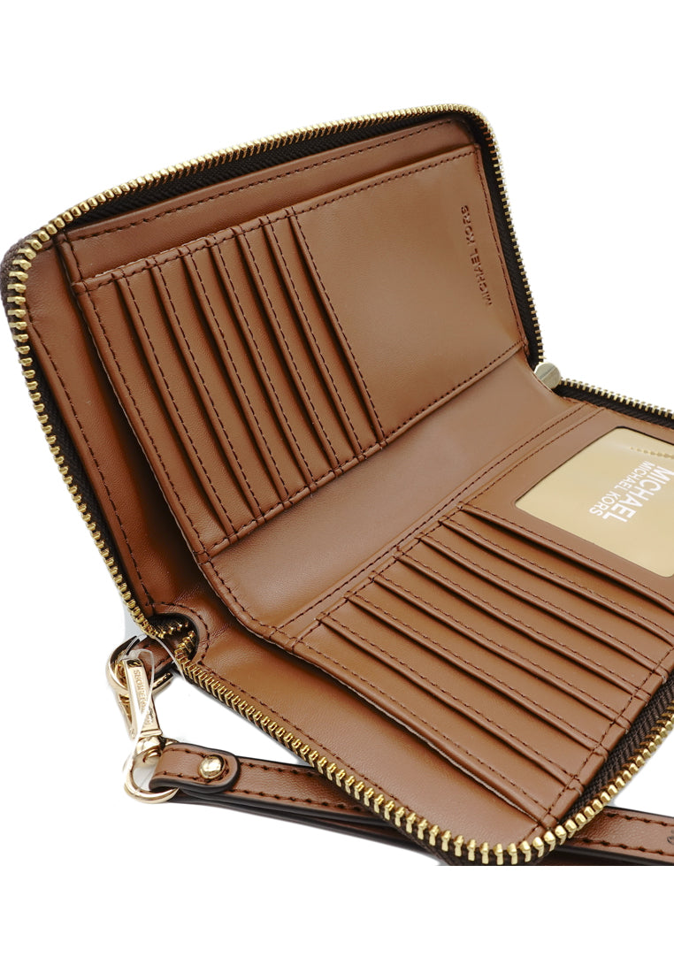 Michael Kors Jet Set Travel Signature Medium Zip Around Phone Wallet - Brown