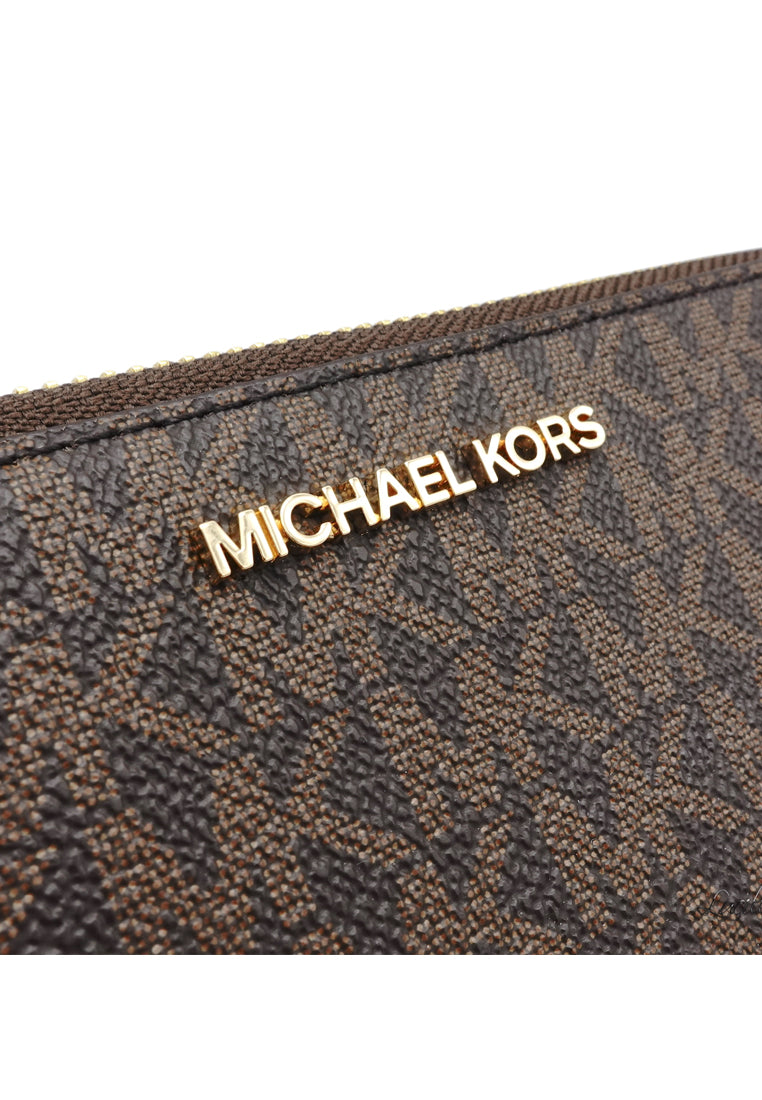 Michael Kors Jet Set Travel Signature Medium Zip Around Phone Wallet - Brown