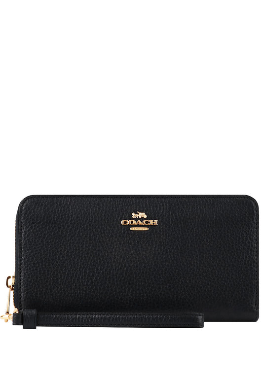 Coach Long Zip Around Wallet - Black