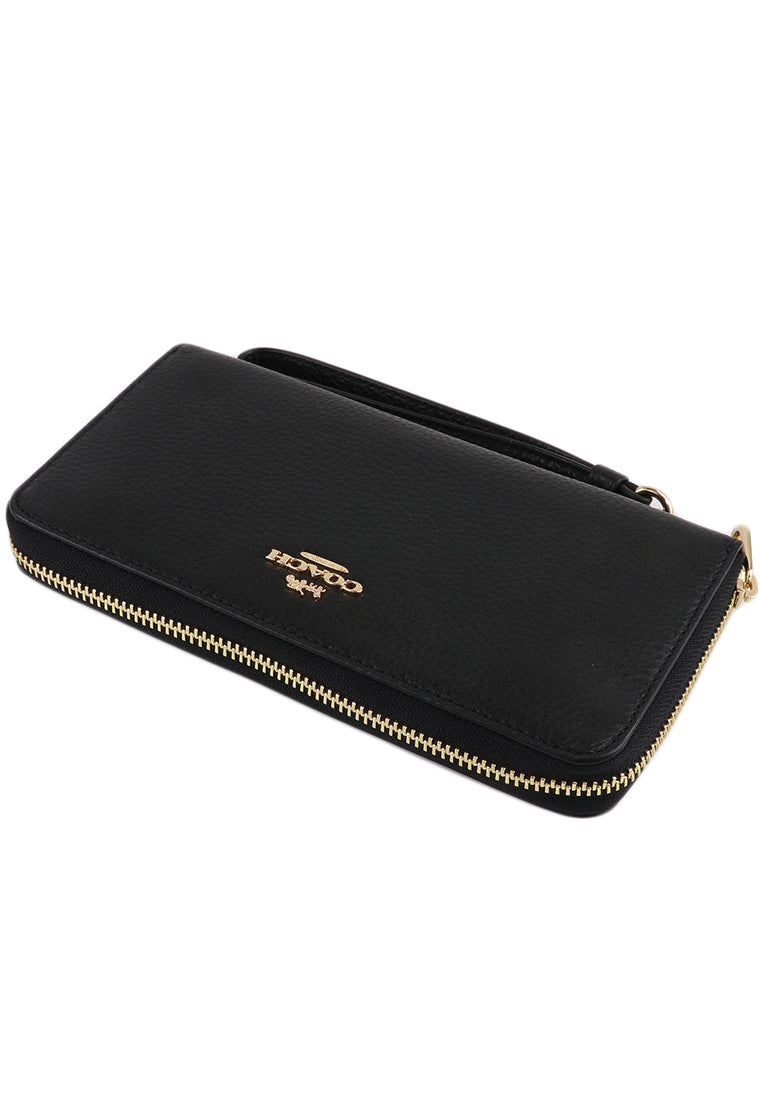 Coach Long Zip Around Wallet - Black
