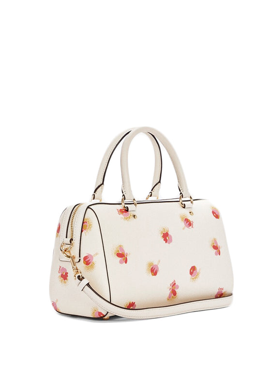 Coach Rowan Satchel With Pop Floral Print - White