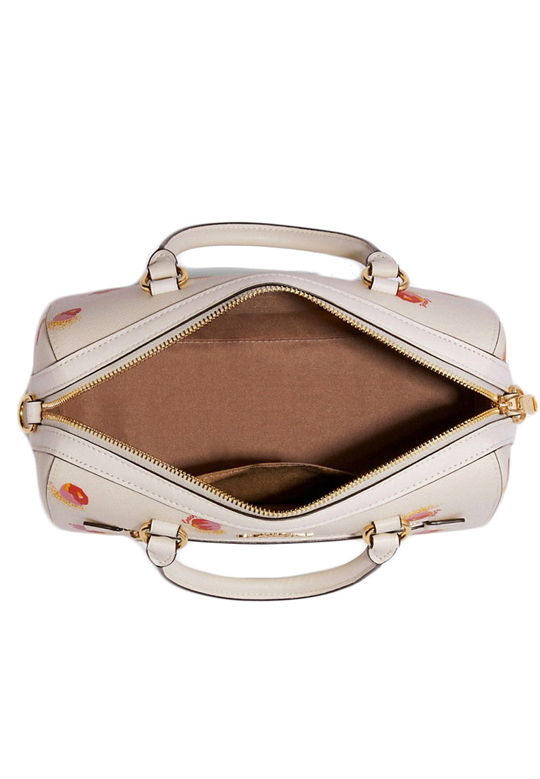 Coach Rowan Satchel With Pop Floral Print - White