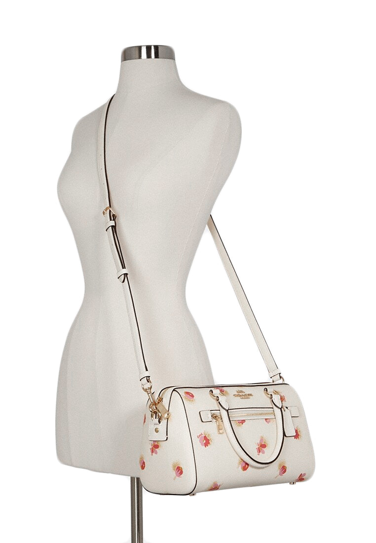 Coach Rowan Satchel With Pop Floral Print - White