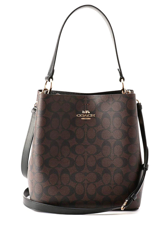 Coach Town Bucket Bag In Signature Canvas - Dark Brown