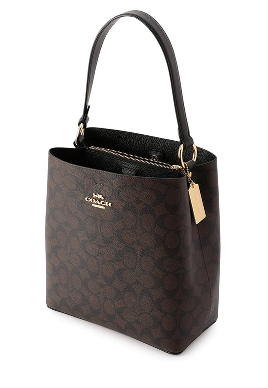 Coach Town Bucket Bag In Signature Canvas - Dark Brown