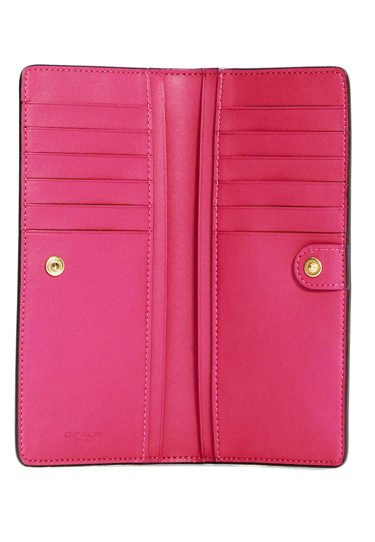 Coach Slim Wallet With Cat Print - Black