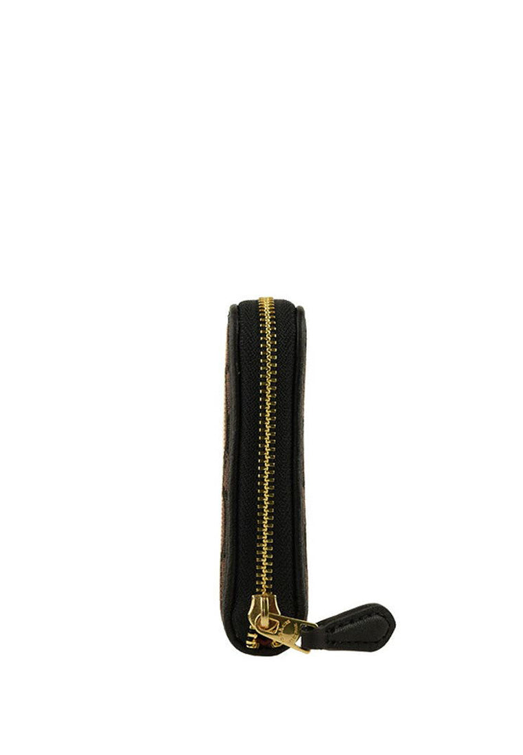 Coach Medium ID Zip Wallet In Signature Jacquard With Stripes - Brown