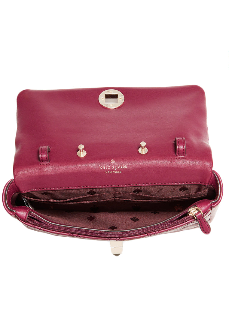 Kate Spade Natalia Flap Turnlock Crossbody Bag - Bright Cherry