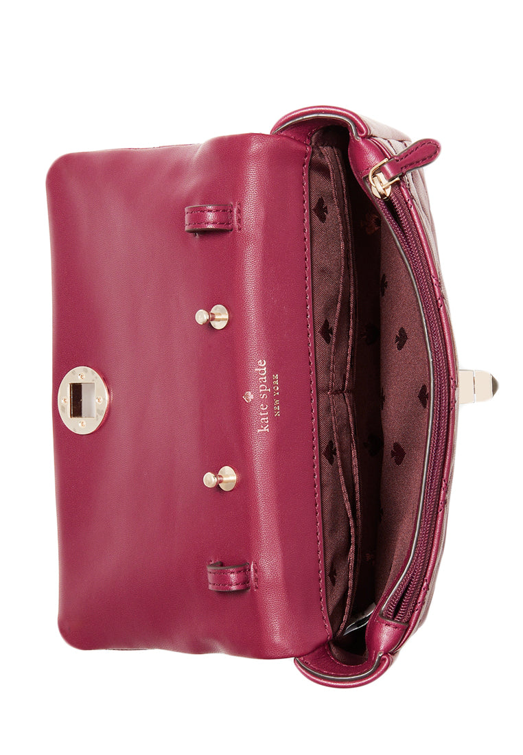Kate Spade Natalia Flap Turnlock Crossbody Bag - Bright Cherry