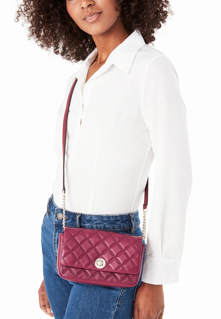 Kate Spade Natalia Flap Turnlock Crossbody Bag - Bright Cherry