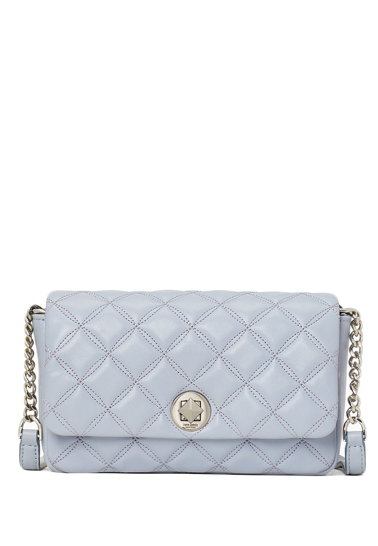 Kate Spade Natalia Flap Turnlock Crossbody Bag - Brushed Steel