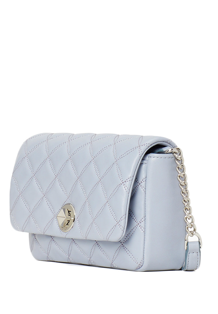 Kate Spade Natalia Flap Turnlock Crossbody Bag - Brushed Steel